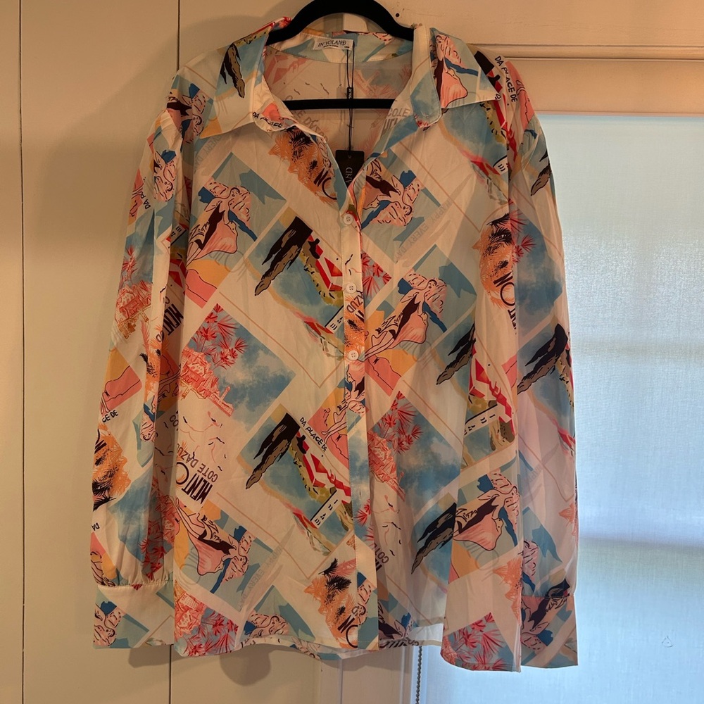 NWT Colourful Graphic Women's Blouse